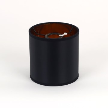Universell einsetzbarer Ersatz-Lampenschirm, zylindrisch, E27, Ø 16 cm, schwarz/gold
