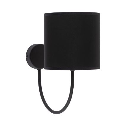 Universell einsetzbarer Ersatz-Lampenschirm, zylindrisch, E27, Ø 16 cm, schwarz/gold