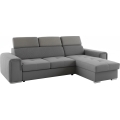 Universell montierbares, ausklappbares Ecksofa in L-Form mit Stauraum SALVADA, dunkelgrau