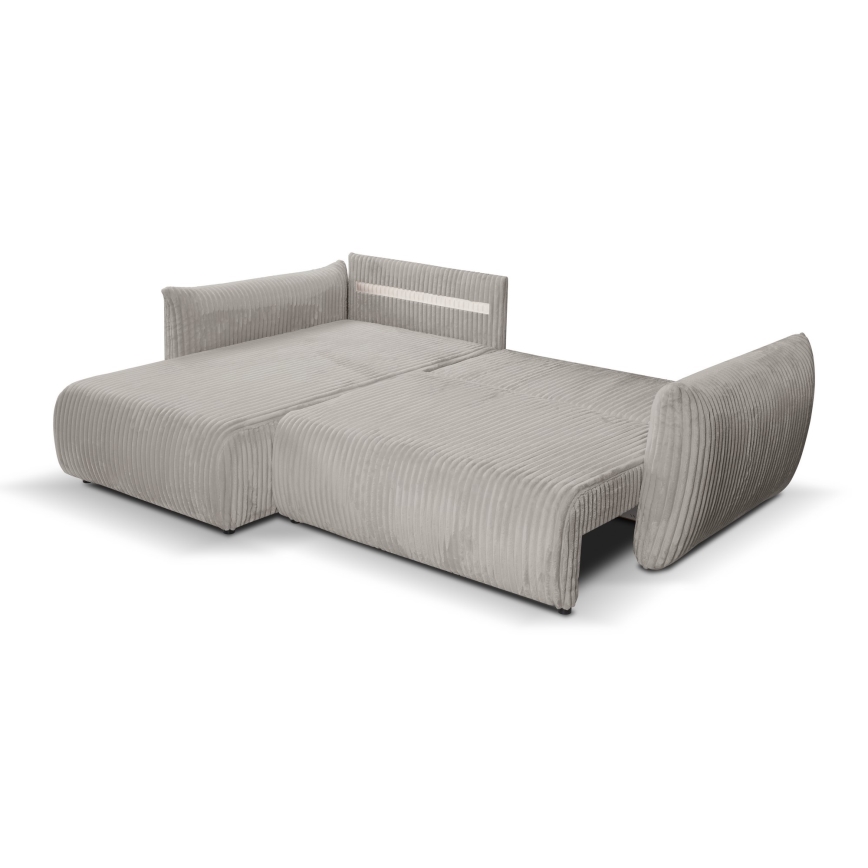 Universelles L-Ecksofa mit Schlaffunktion und Stauraum FRIDA, grau