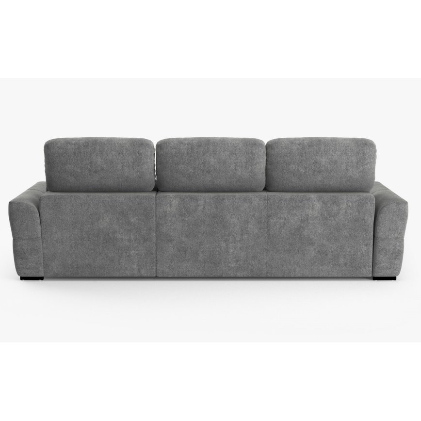 Universelles, ausziehbares Eck-Schlafsofa TRENTO, 3‑Sitzer mit Stauraum, grau