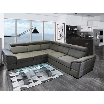 Universelles Eck-Schlafsofa mit Stauraum GRANADA in Dunkelgrau
