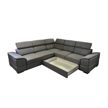 Universelles Eck-Schlafsofa mit Stauraum GRANADA in Dunkelgrau