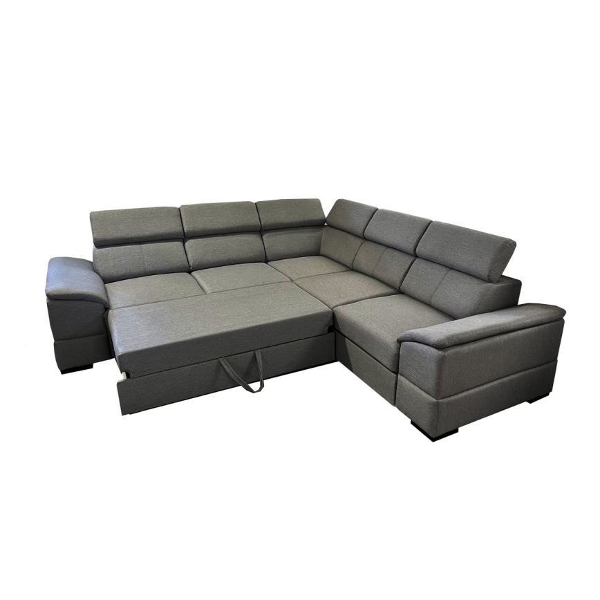 Universelles Eck-Schlafsofa mit Stauraum GRANADA in Dunkelgrau