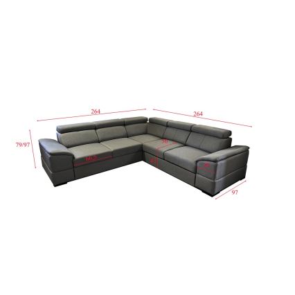 Universelles Eck-Schlafsofa mit Stauraum GRANADA in Dunkelgrau