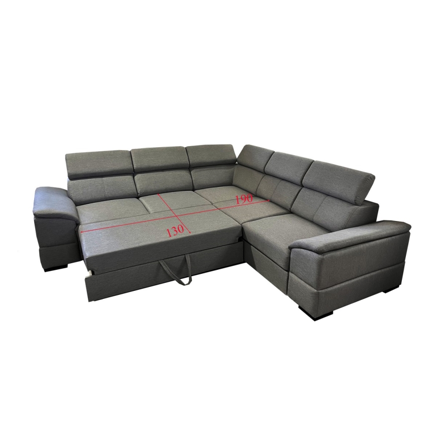 Universelles Eck-Schlafsofa mit Stauraum GRANADA in Dunkelgrau