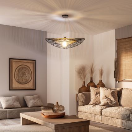 Universeller Lampenschirm KERIA Ø 50 cm braun/schwarz