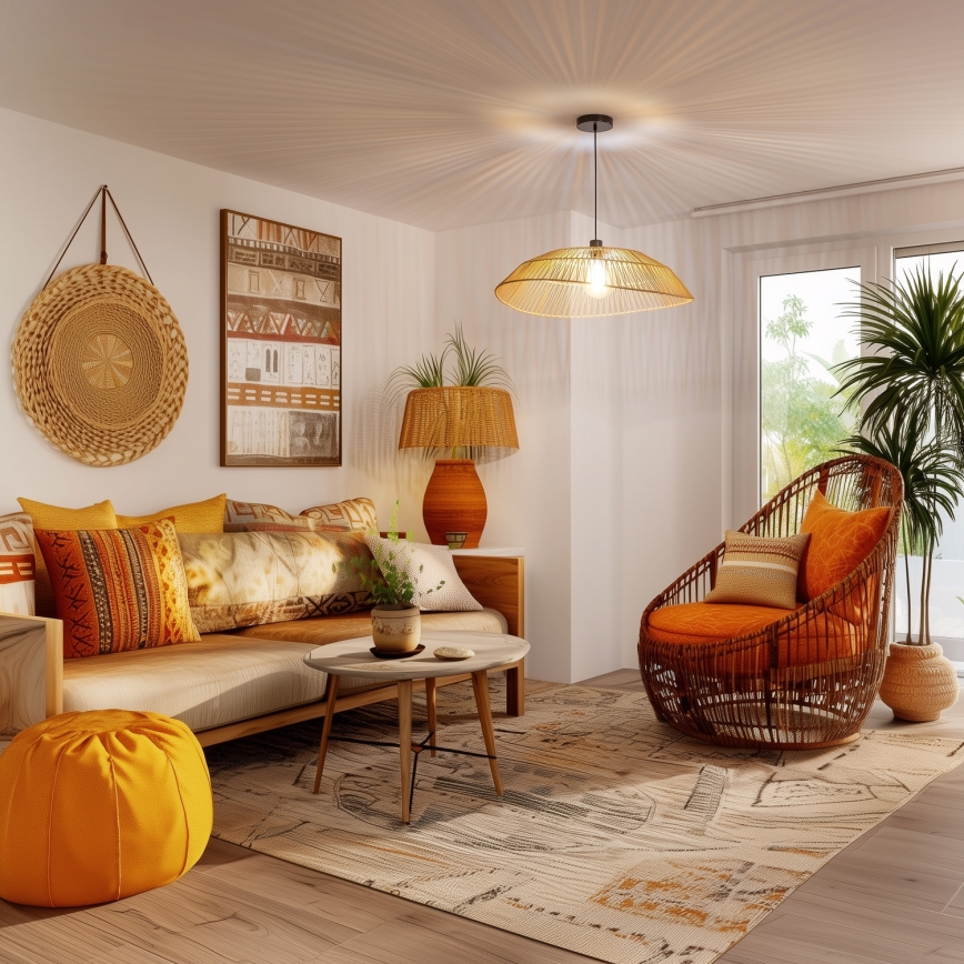 Universeller Lampenschirm KERIA Ø 70 cm, Braun