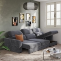 Universelles, ausziehbares 3‑Sitzer‑Ecksofa mit Stauraum TRENTO Anthrazit