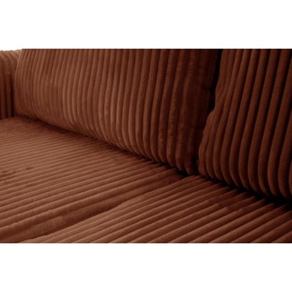 Universelle, ausklappbare Eckgarnitur in L-Form mit Stauraum FRIDA, Braun