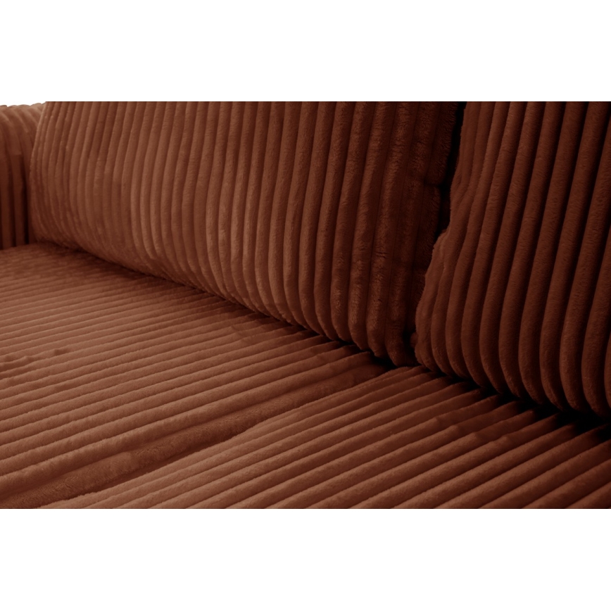 Universelle, ausklappbare Eckgarnitur in L-Form mit Stauraum FRIDA, Braun