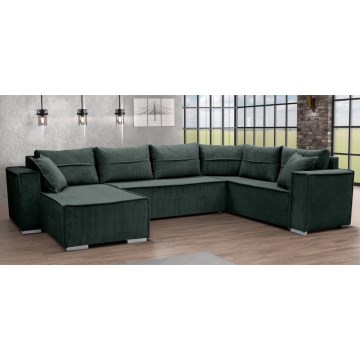 Universelles, ausziehbares U-Ecksofa LONDON, grün