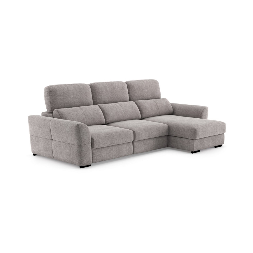 Universelles, dreisitziges, ausziehbares Ecksofa mit Stauraum TRENTO taupe