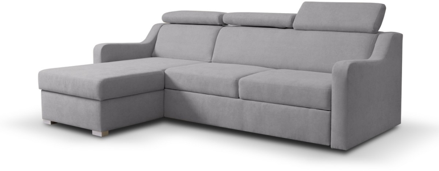 Universelles Eck-Schlafsofa PORTO mit Stauraum, grau