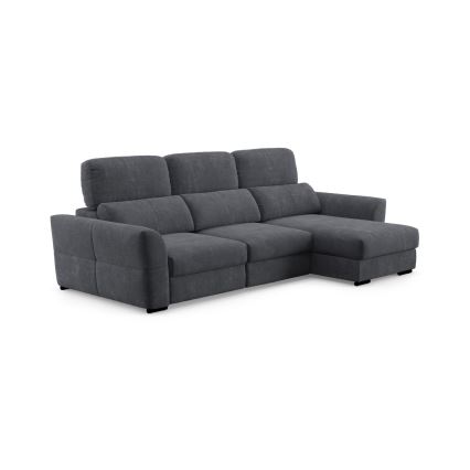 Universelles, ausziehbares 3‑Sitzer‑Ecksofa mit Stauraum TRENTO Anthrazit