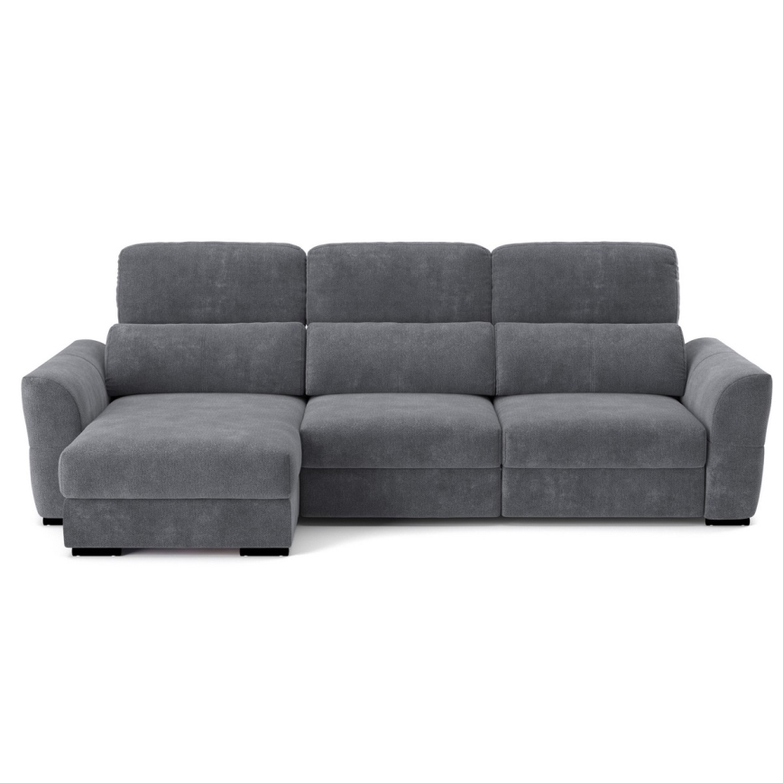 Universelles, ausziehbares 3‑Sitzer‑Ecksofa mit Stauraum TRENTO Anthrazit