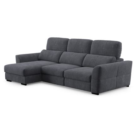 Universelles, ausziehbares 3‑Sitzer‑Ecksofa mit Stauraum TRENTO Anthrazit