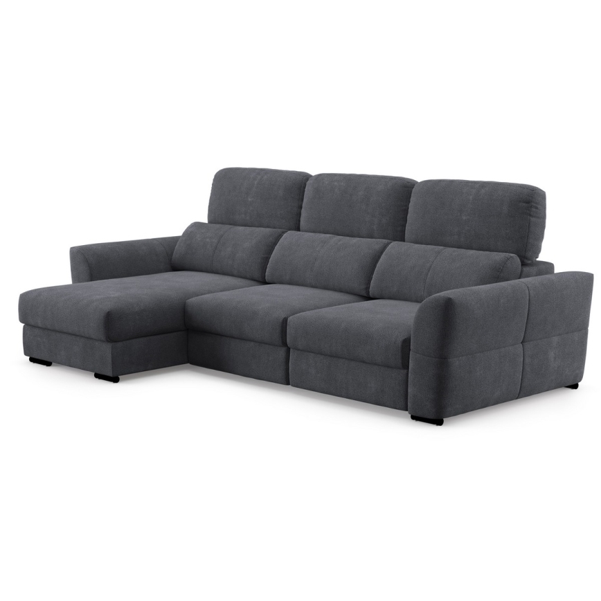 Universelles, ausziehbares 3‑Sitzer‑Ecksofa mit Stauraum TRENTO Anthrazit