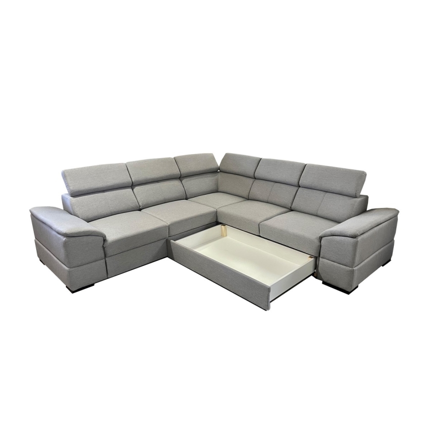 Universelles Eck-Schlafsofa mit Stauraum GRANADA in Grau
