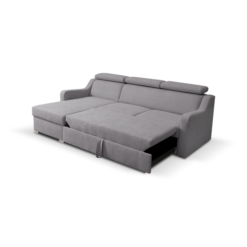 Universelles Eck-Schlafsofa PORTO mit Stauraum, grau
