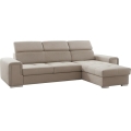 Universelles Ecksofa SALVADA in L-Form mit Schlaffunktion und Stauraum, Beige