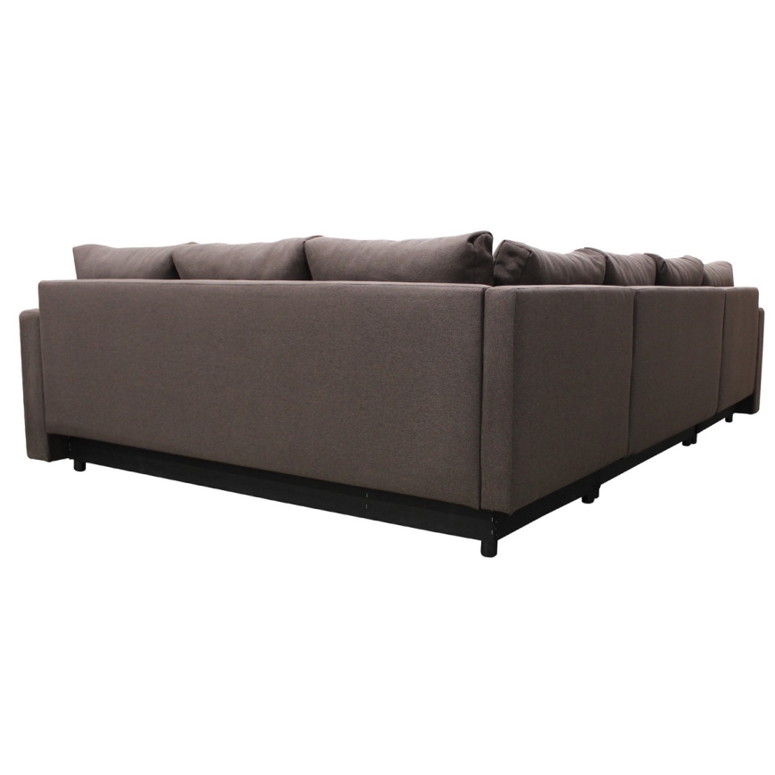 Universelles Eck-Schlafsofa mit Stauraum in U-Form SEYA, braun