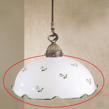 Universelles Ersatzglas NONNA für E27, Ø 20 cm, Weiß/Grün