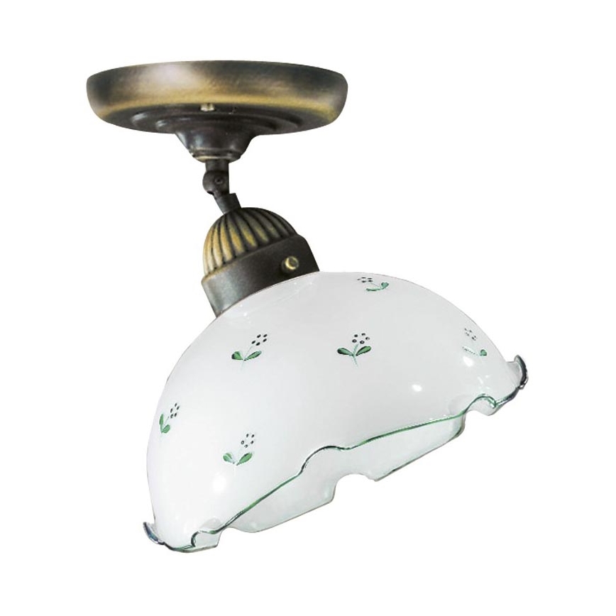 Universelles Ersatzglas NONNA für E27, Ø 20 cm, Weiß/Grün