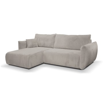 Universelles L-Ecksofa mit Schlaffunktion und Stauraum FRIDA, grau