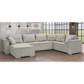 Universelles U‑förmiges Ecksofa mit Schlaffunktion LONDON, beige
