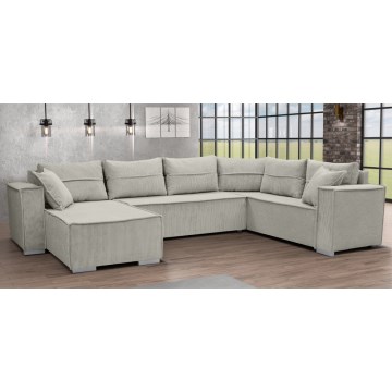 Universelles U‑förmiges Ecksofa mit Schlaffunktion LONDON, beige