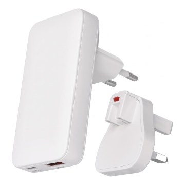 USB-GaN-Reiseadapter mit austauschbaren Steckaufsätzen, 100–250 V