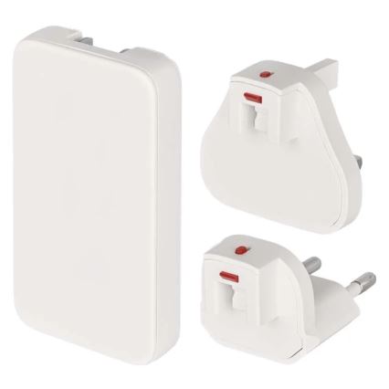 USB-GaN-Reiseadapter mit austauschbaren Steckaufsätzen, 100–250 V