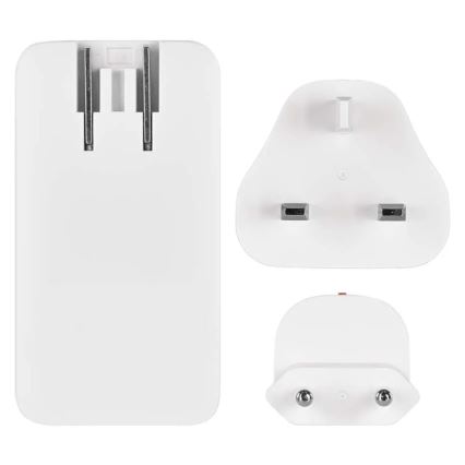 USB-GaN-Reiseadapter mit austauschbaren Steckaufsätzen, 100–250 V