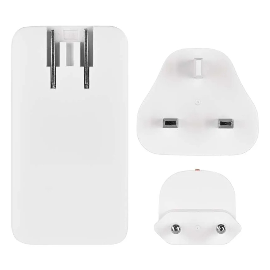 USB-GaN-Reiseadapter mit austauschbaren Steckaufsätzen, 100–250 V