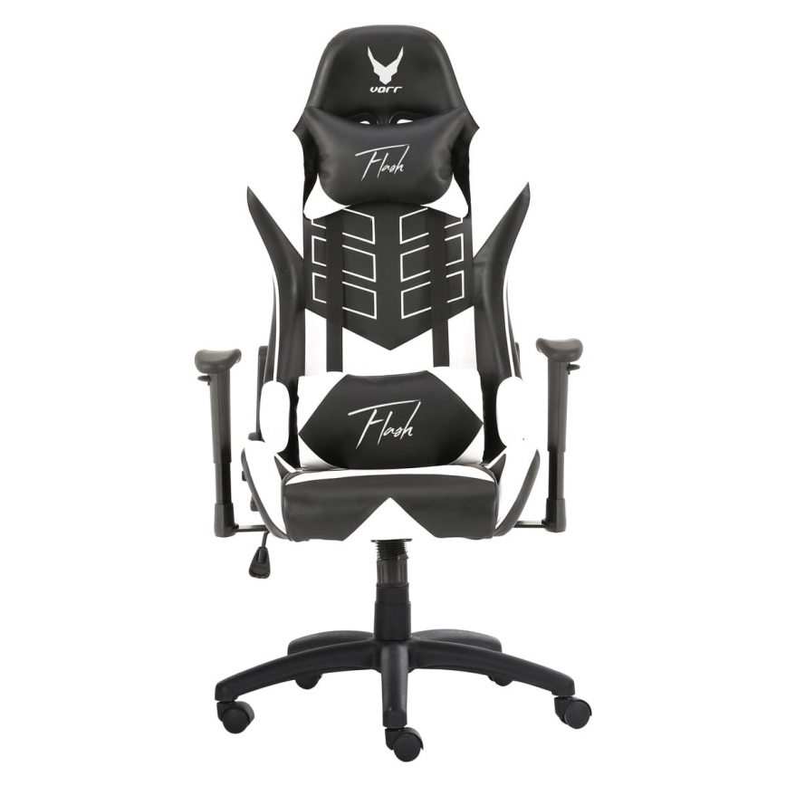 VARR Flash Gaming-Stuhl mit LED-RGB-Hintergrundbeleuchtung + Fernbedienung schwarz/weiß