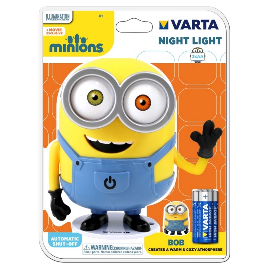 Varta 15615 - LED Kinder Nachtlämpchen MINIONS LED/3xAA