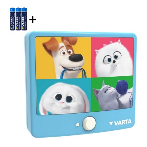 Varta 15642 - LED-Kinderwandleuchte mit Sensor THE SECRET LIFE OF PETS LED/3xAAA