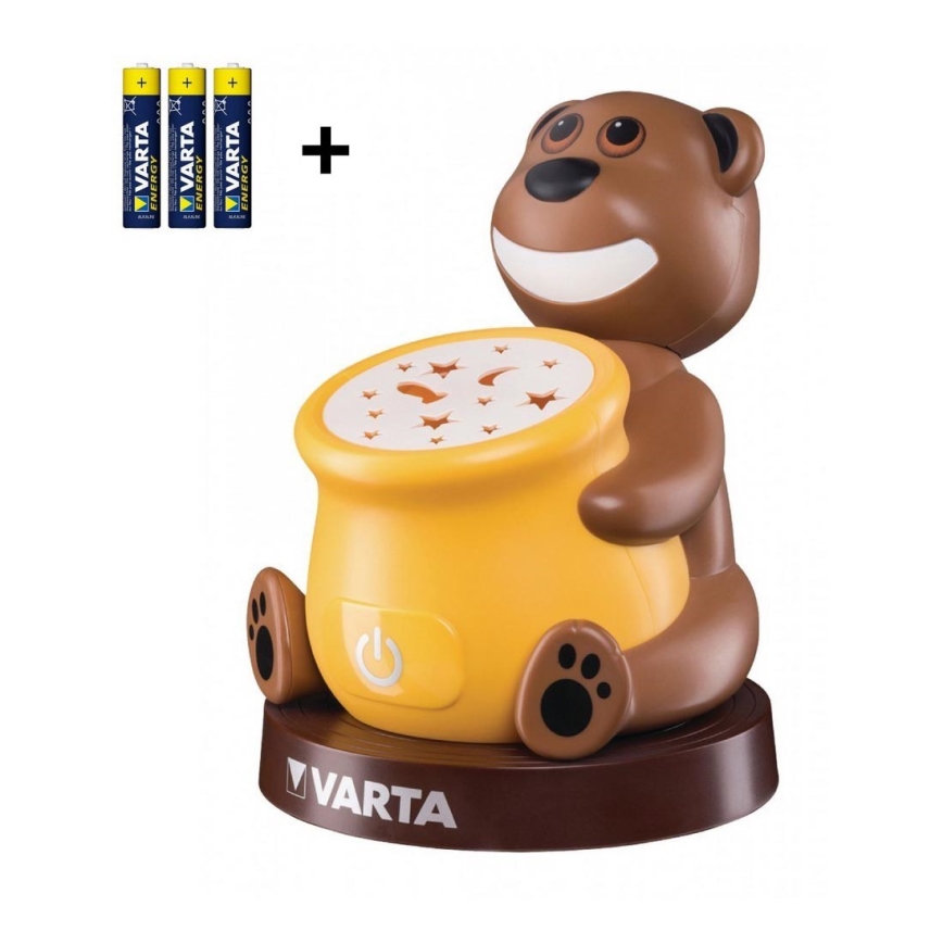 Varta 17501 - LED-Kinderlampe mit Projektor PAUL 2xLED/3xAA