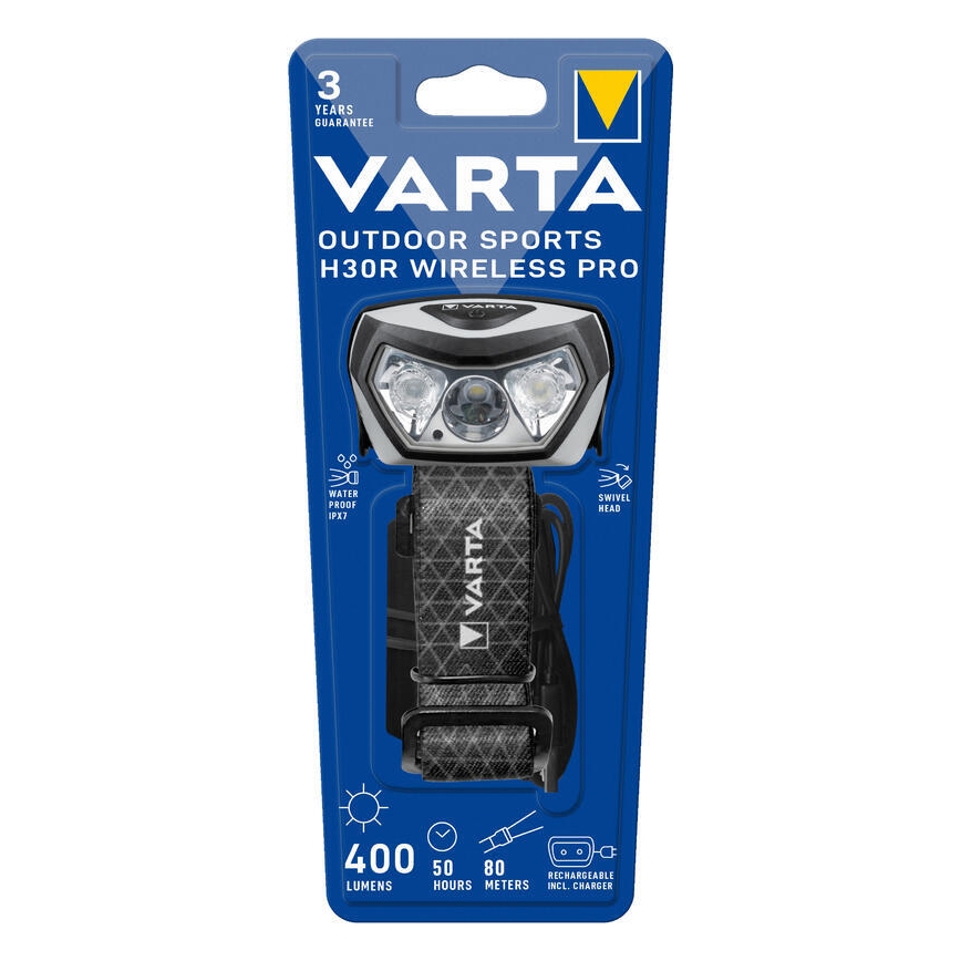 Varta 18650101401 - LED-Dimmbares wiederaufladbares Stirnlampe mit kabellosem Laden OUTDOOR SPORTS LED/5V 1800 mAh IPX7