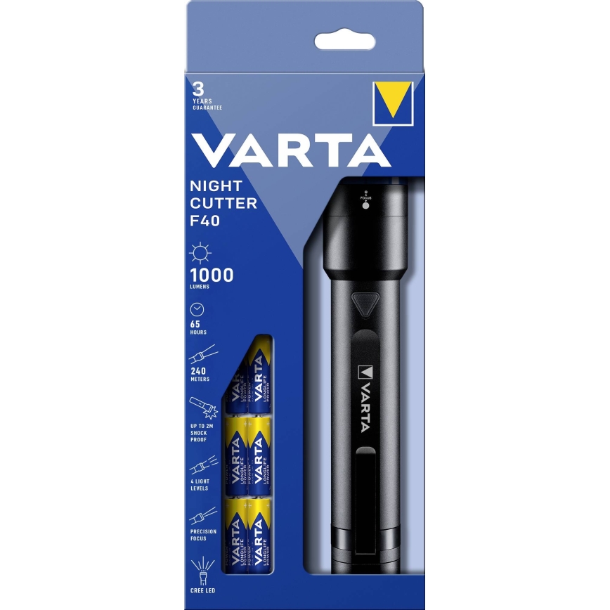 Varta 18902101121 - LED-Dimm-Taschenlampe NIGHT CUTTER LED/6xAA IPX4