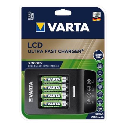 Varta 40084  - LCD-Smart-Ladegerät ULTRA FAST+  4xNiMH AA 2100 mAh 230V