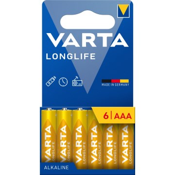 Varta 4103101746 - 6 Stück Alkaline-Batterien LONGLIFE AAA 1,5V