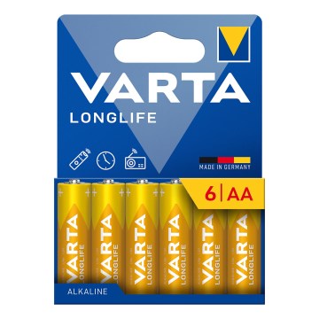 Varta 4106101736 - 6 Stück Alkaline-Batterien LONGLIFE AA 1,5V