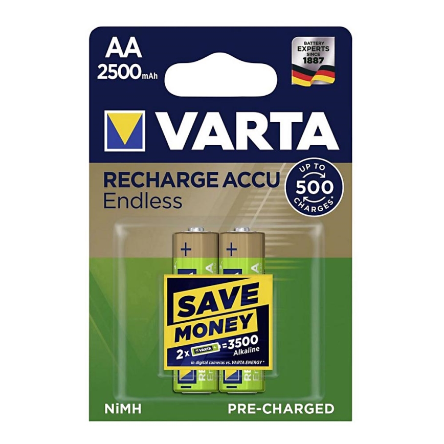 VARTA 56686 - 2x Ladebatterie 2500 mAh AA 1,2V