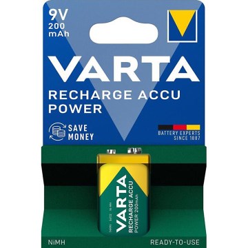 Varta 56722101401 - 1 Stück Wiederaufladbarer Ni‑MH-Akku, 200 mAh, 9 V