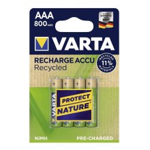 Varta 5681 - 4 St Ladebatterie ACCU RECYCLED AAA Ni-MH/800mAh/1,2V
