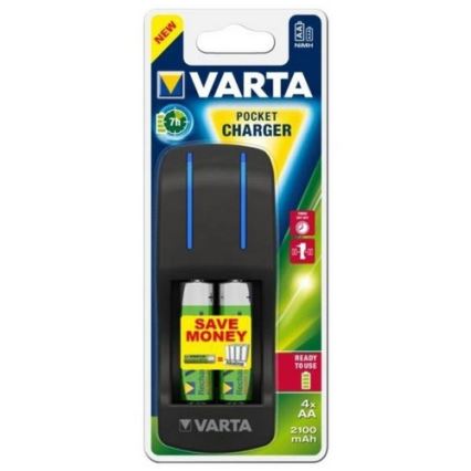 Varta 57642 - Batterieladegerät POCKET 4xAA/AAA 2100mAh 100-240V