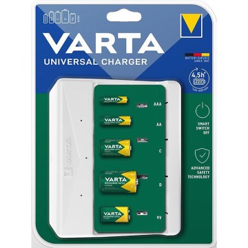 Varta 57658101401 - Ladegerät für AA/AAA/C/D-Akkus, 5 V