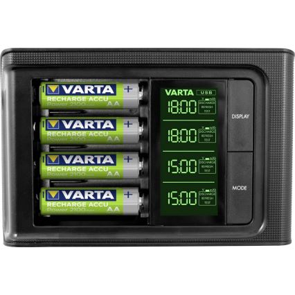 VARTA 57674 - LCD Smart Ladegerät 4xAA/AAA Aufladung 1,5 Stunden